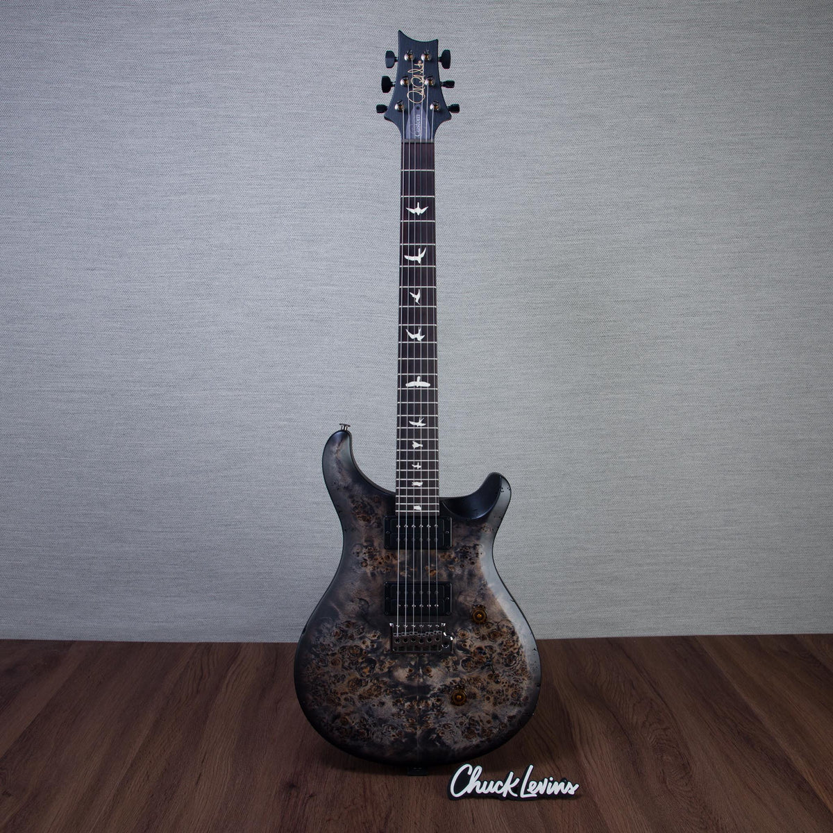 PRS S2 Custom 24 Poplar Burl Electric Guitar - Charcoal Burst - #S2089068
