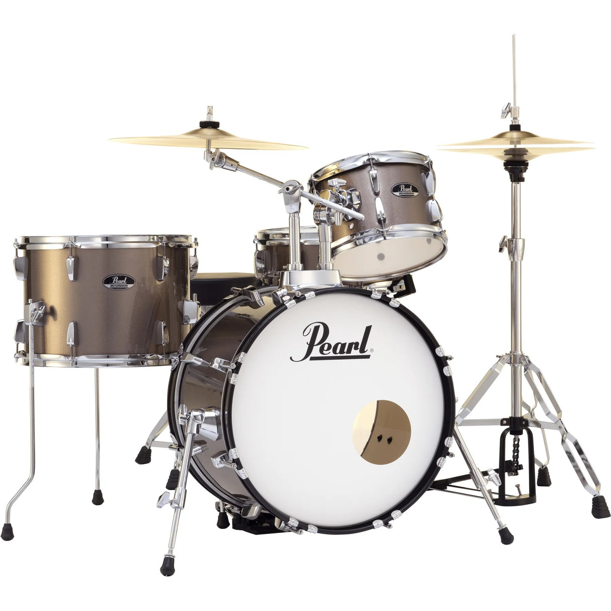 Pearl Roadshow Complete 4-Piece Drum Set with Hardware and Cymbals - Bronze Metallic