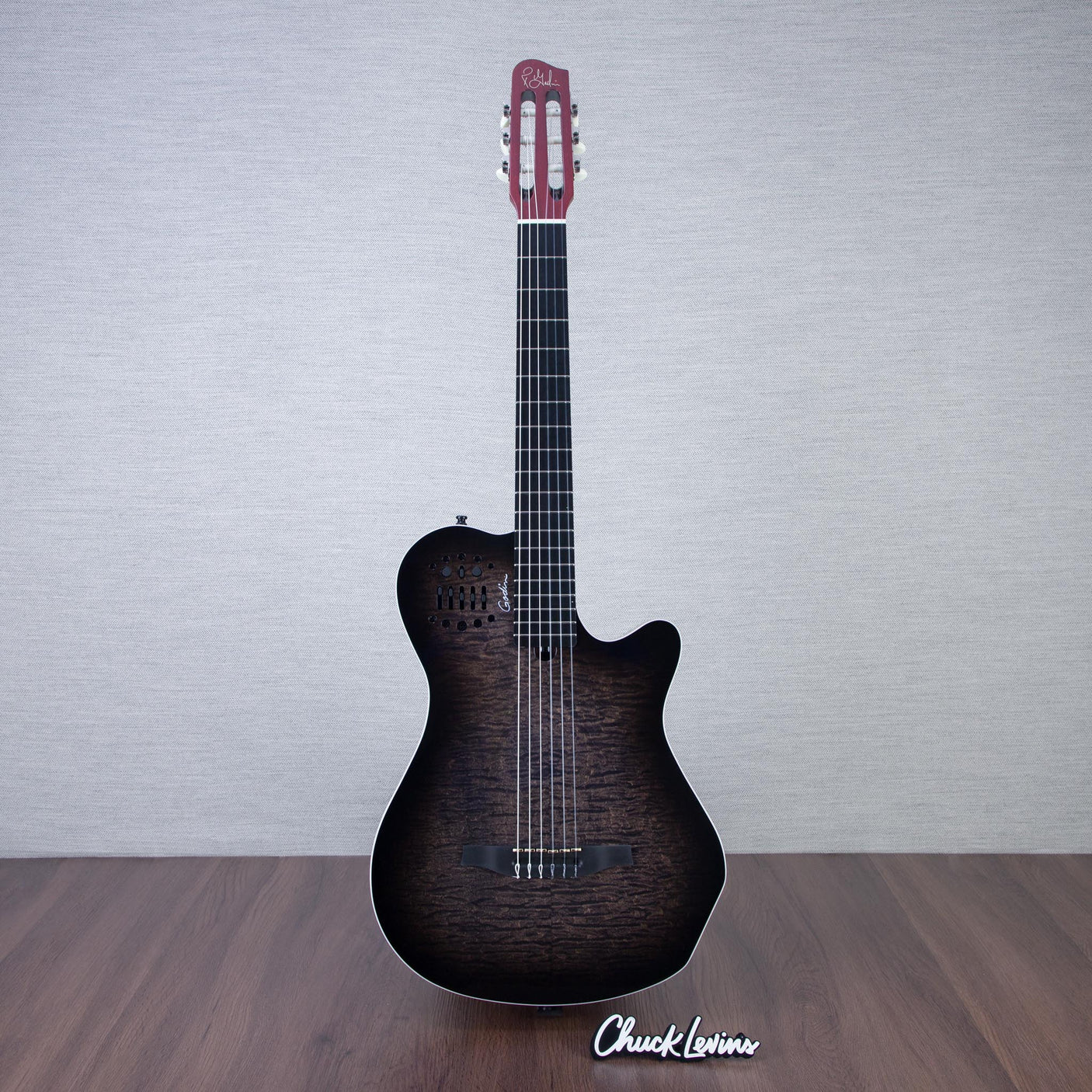 Godin MultiAc Grand Concert SA Nylon String Acoustic-Electric Guitar - Trans Black - CHUCKSCLUSIVE - #25313155