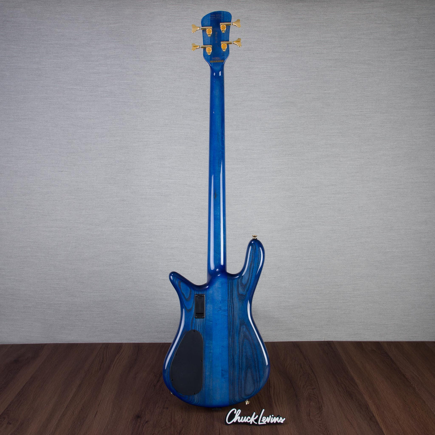 Spector Euro 4 LT Poplar Burl Over Ash Electric Bass Guitar - Faded Light Blue Gloss - CHUCKSCLUSIVE - #]C121NB23310