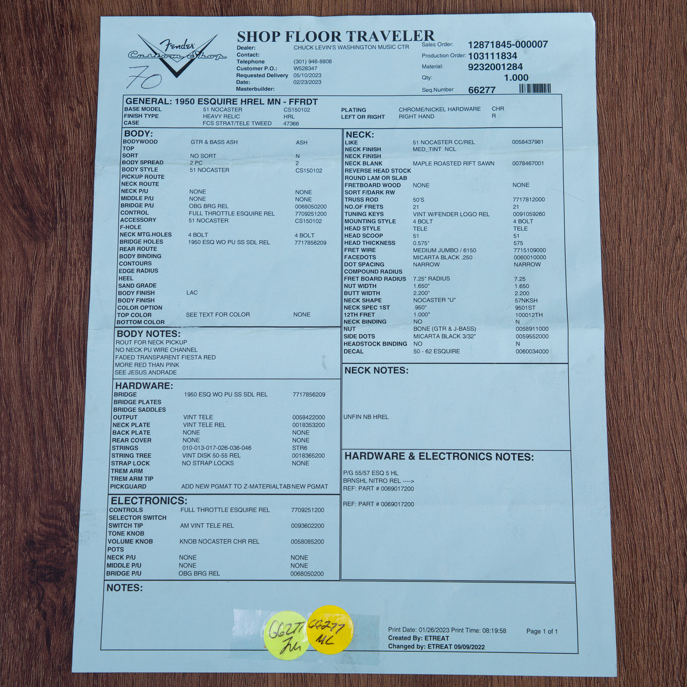 Fender Custom Shop 1950 Esquire Heavy Relic Electric Guitar - Watermelon King - CHUCKSCLUSIVE - #R127213