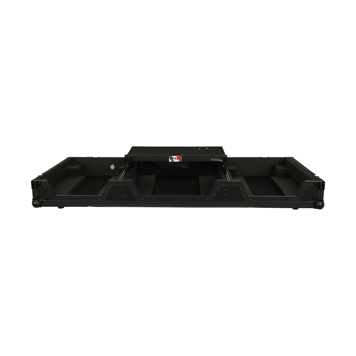 Pro X XS-CDM3KV10A9 WLTBL Fits 2x Pioneer CDJ 3000X Case / Pioneer DJM V10 / A9 Mixer w/ Laptop Shelf, All Black and Low profile Wheels