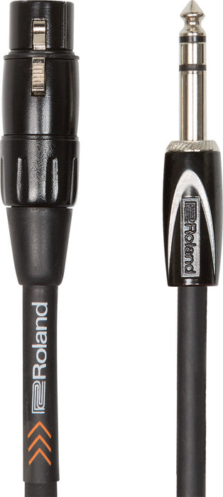 Roland 10ft RCC-10-TRXF Interconnect Cable, 1/4" TRS-XLR(Female) - Black Series