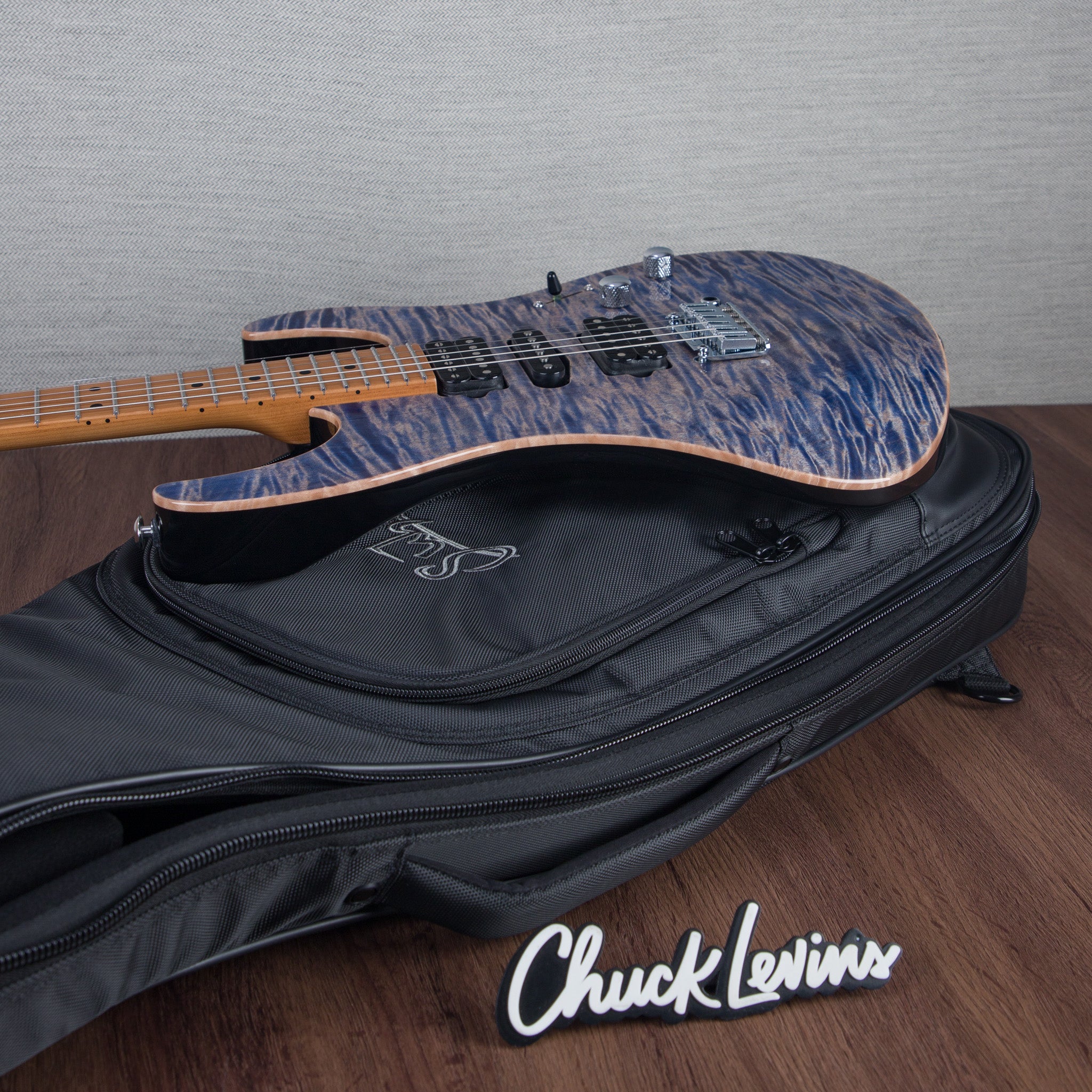 Suhr Modern Plus Electric Guitar, Maple Fingerboard - Trans Blue