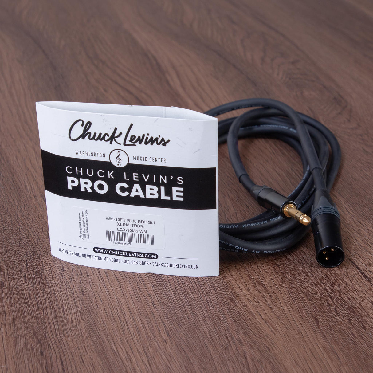 Chuck Levins LGXF-10-WM 10-Foot Balance LGX Cable - XLRF to TRSM