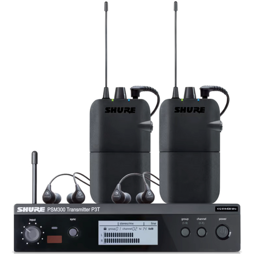 Shure PSM300 P3TR112TW Twinpack Wireless In-Ear Monitor System - H20 Band -  Mint, Open Box