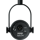 Shure MV7+-K with Earbuds Podcasting Bundle - Black