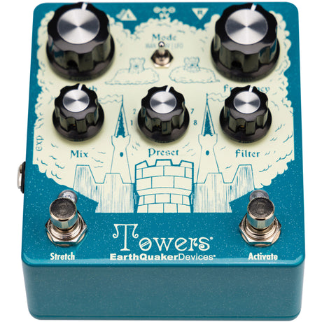 EarthQuaker Devices Towers Soundscape Generator Stereo Reverberant Filter Effects Pedal
