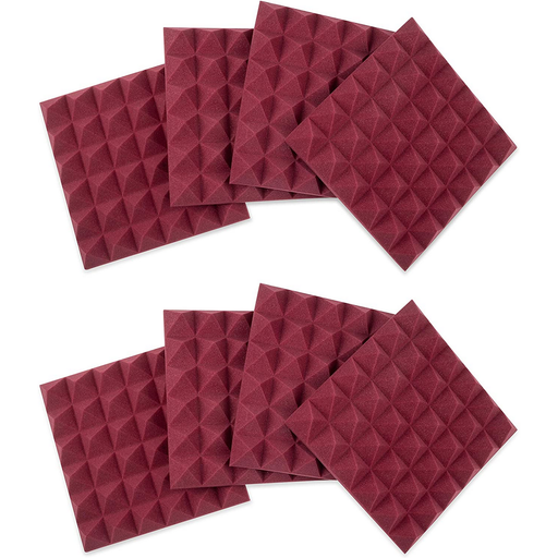 Gator GFW-ACPNL1212PBDY-8PK - 2-Inch Thick Acoustic Foam Panels - 8 Pack , Burgundy