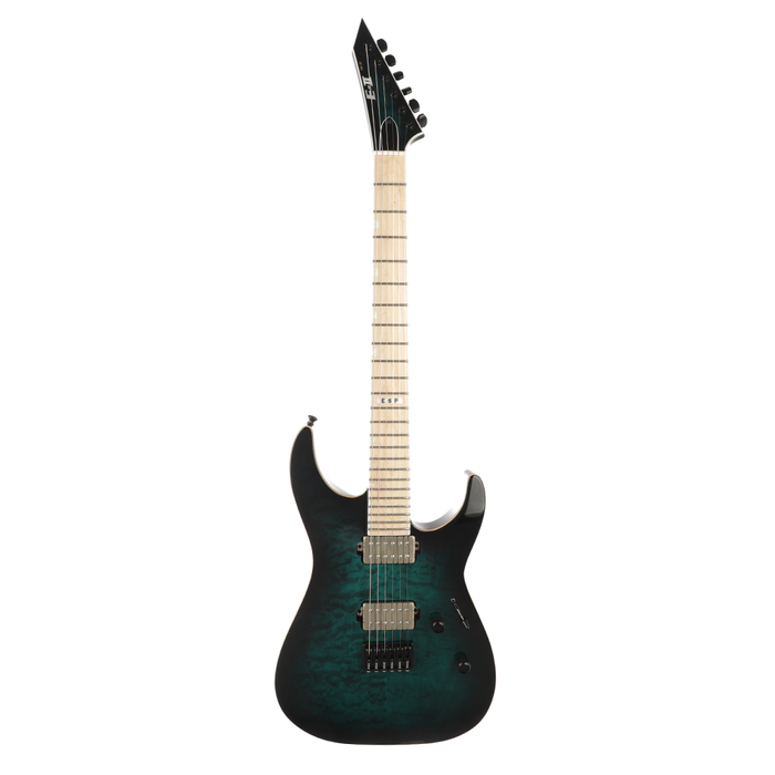 ESP E-II M-II NT Hipshot Quilted Maple Electric Guitar - Black Turquoise Burst - New