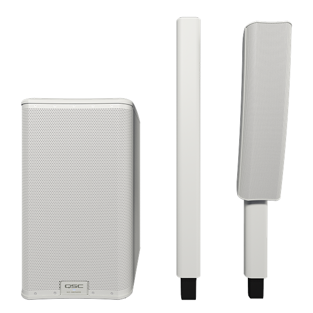 QSC KC12-WH 3000-Watts Active 3-Way Column Loudspeaker System - White - Mint, Open Box