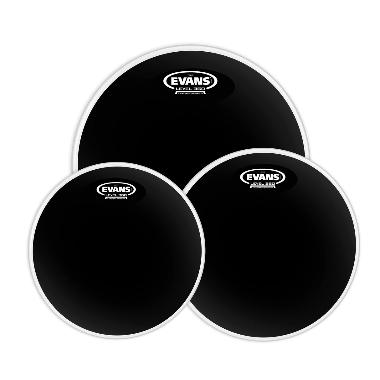 Evans 12", 13", 16" Black Chrome Tompack