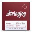 Stringjoy Naturals Phosphor Bronze Acoustic Guitar Strings - Light Gauge (.012-.054)