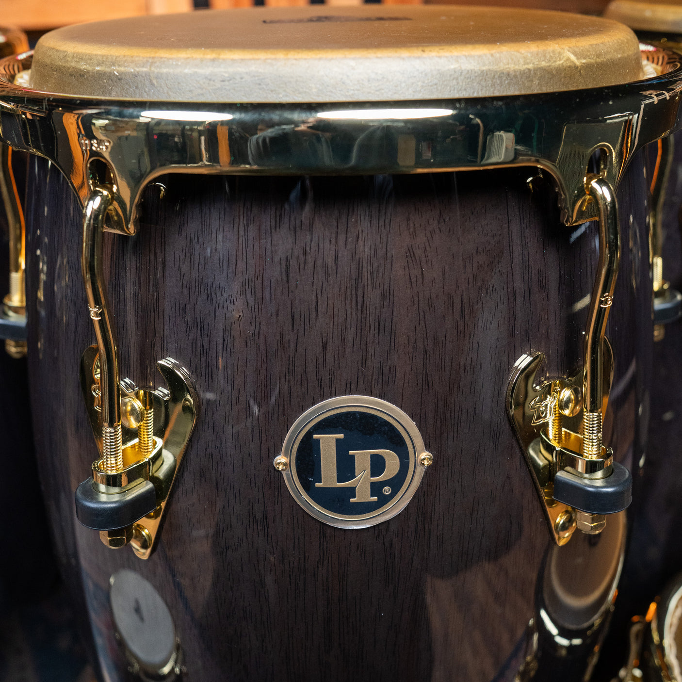 LP Matador Conga and Tumba Set, Siam Oak - Black with Gold Hardware - CHUCKSCLUSIVE