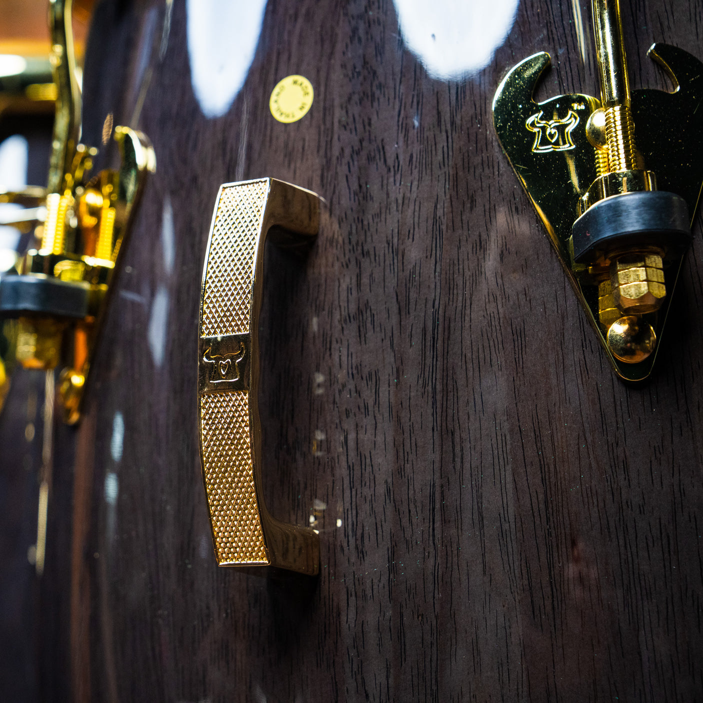 LP 11 and 3/4-Inch Matador Conga, Siam Oak - Black with Gold Hardware - CHUCKSCLUSIVE