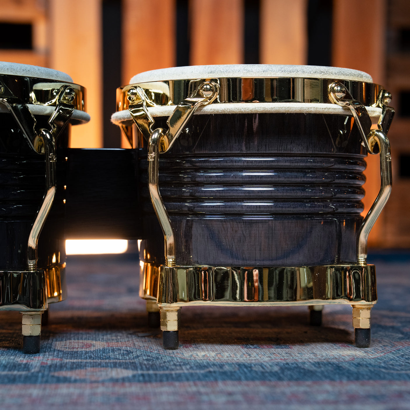 LP Matador Bongos, Siam Oak - Black with Gold Hardware - CHUCKSCLUSIVE