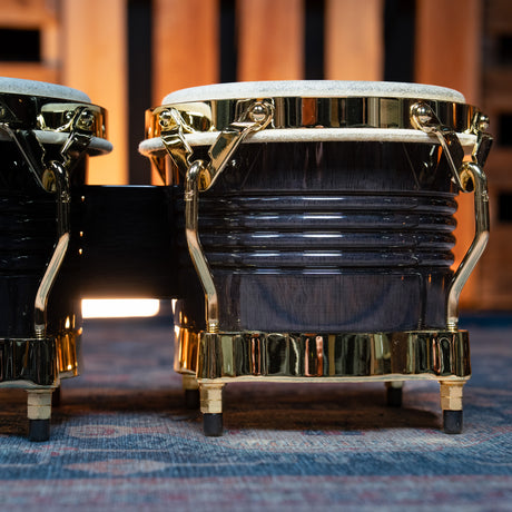 LP Matador Bongos, Siam Oak - Black with Gold Hardware - CHUCKSCLUSIVE