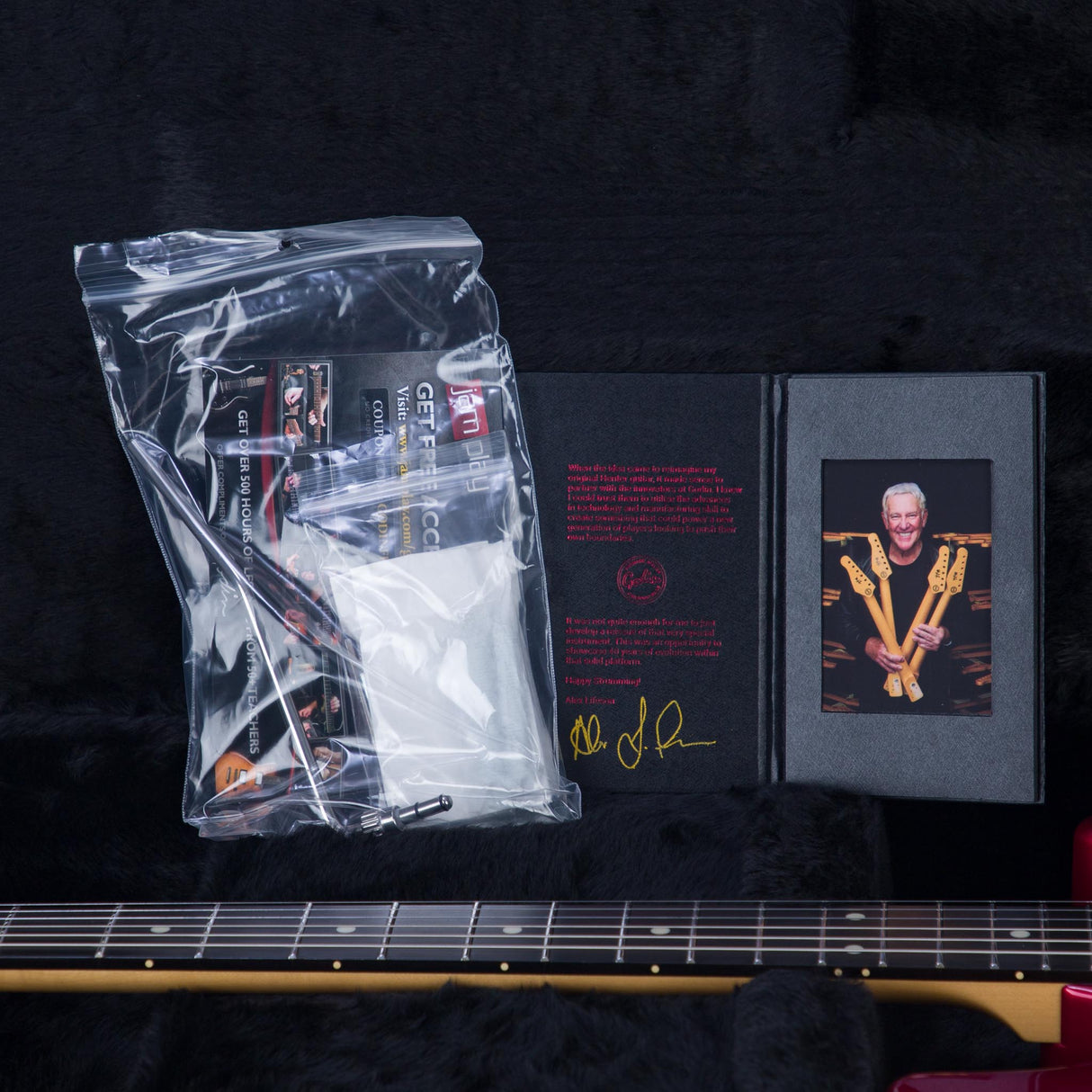 Lerxst Grace Alex Lifeson Signature Electric Guitar with Vega Trem Signed - Red - #24310900