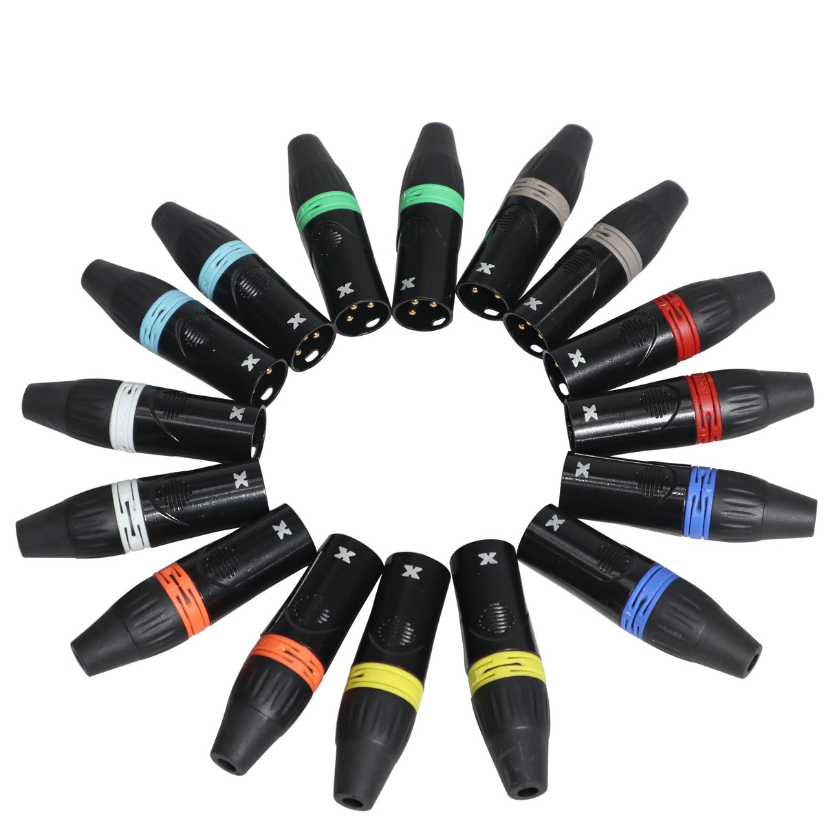 ProX XC-RINGPAK 8 Color Ring Replacements for XLR Cables 16 Pack