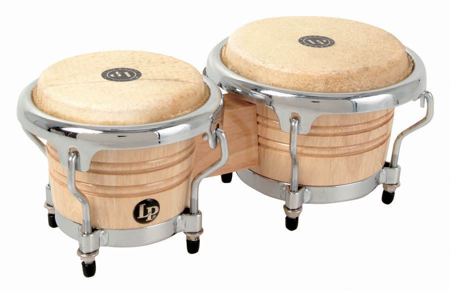 LP LPM199-AW Music Collection Natural Wood Bongos Mini Tunable