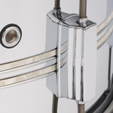 Pearl Duoluxe 6.5x14 Inlaid Chrome / Brass Snare Drum - Nicotine White Marine Pearl