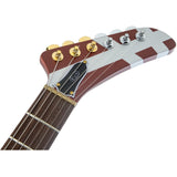 EVH Striped Series Shark Electric Guitar, Pao Ferro Fingerboard - Burgundy With Silver Stripes - New
