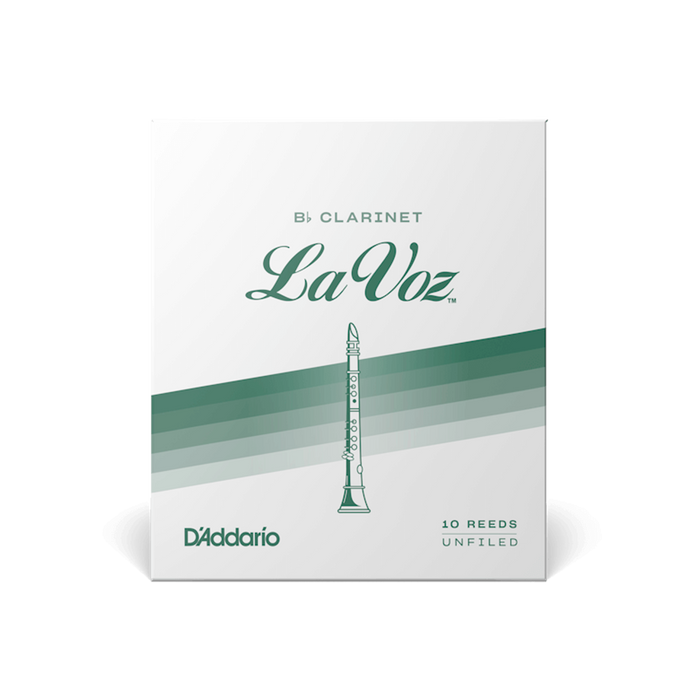 D'Addario RCC10 La Voz Unfiled B-Flat Clarinet Reed 10-Pack - New,Medium Soft