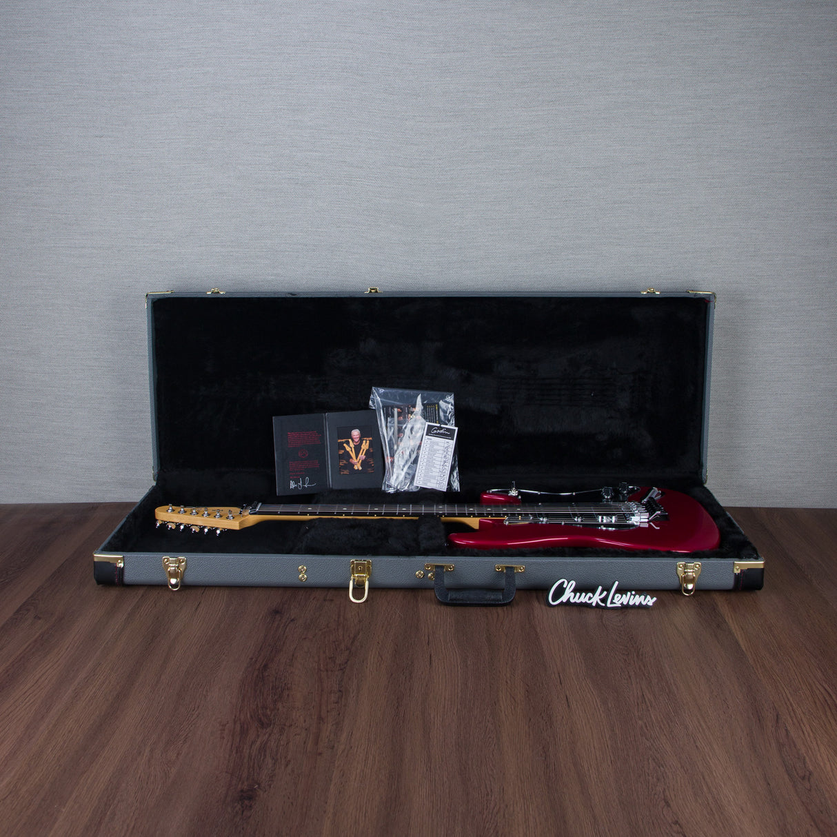 Lerxst Grace Alex Lifeson Signature Electric Guitar with Floyd Rose Signed - Red - #24310787