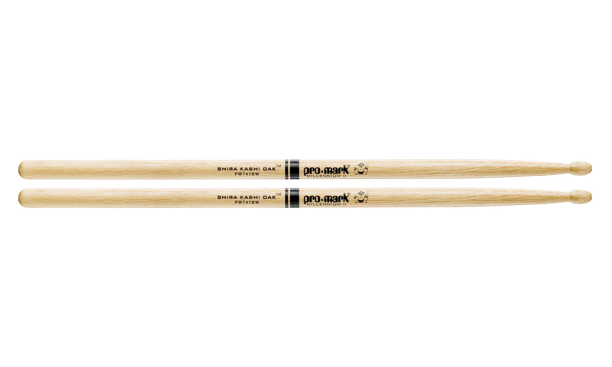 Promark PW747BW Shira Kashi Oak 747B Super Rock Wood Tip drumstick