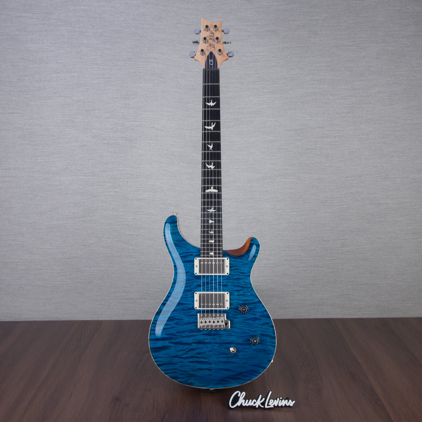 PRS CE24 Flame Maple Electric Guitar, Ebony Fingerboard - Blue Mateo - CHUCKSCLUSIVE - #230368367