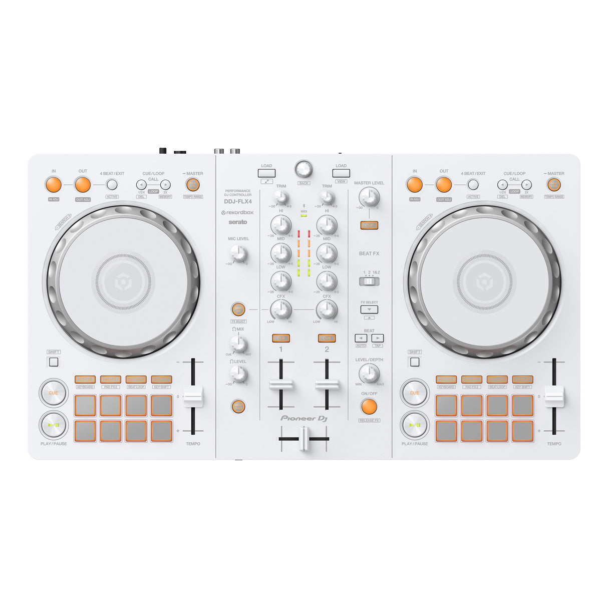 Pioneer DDJ-FLX4W 2-Channel Rekordbox and Serato DJ Controller - White