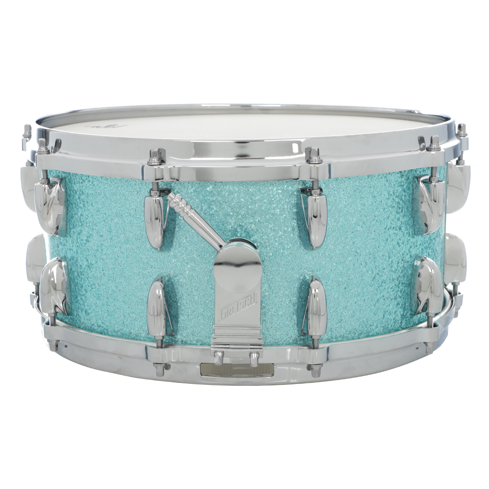 Gretsch USA Custom 6.5x14" 20-Lug Snare Drum - Nitron Turquoise Sparkle