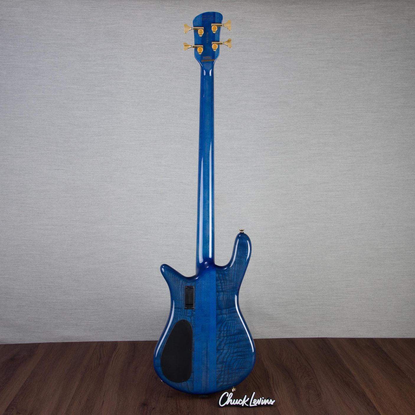 Spector Euro 4 LT Poplar Burl Over Ash Electric Bass Guitar - Faded Light Blue Gloss - CHUCKSCLUSIVE - #]C121NB23284