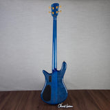 Spector Euro 4 LT Poplar Burl Over Ash Electric Bass Guitar - Faded Light Blue Gloss - CHUCKSCLUSIVE - #]C121NB23284
