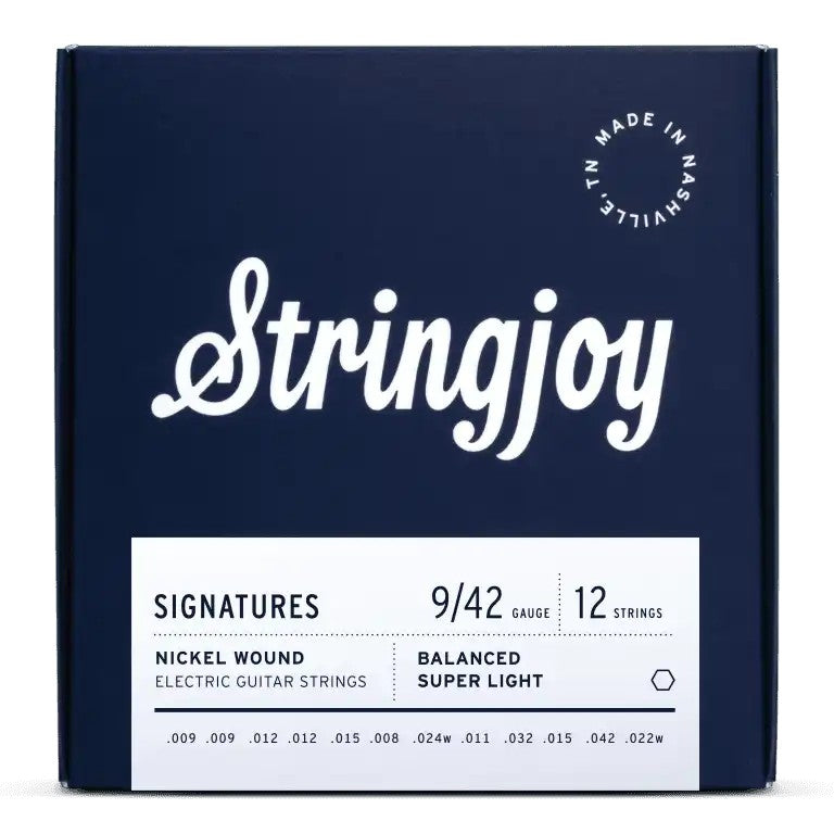 Stringjoy Signatures Nickel-Wound Balanced 12-String Electric Guitar Strings - Super Light Gauge (.009-.042)