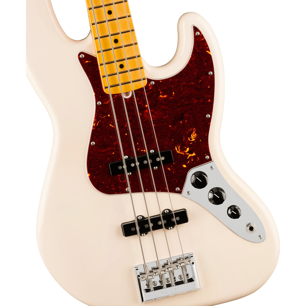 Fender American Professional Jazz Electric Bass Guitar, Maple Fingerboard - Olympic White