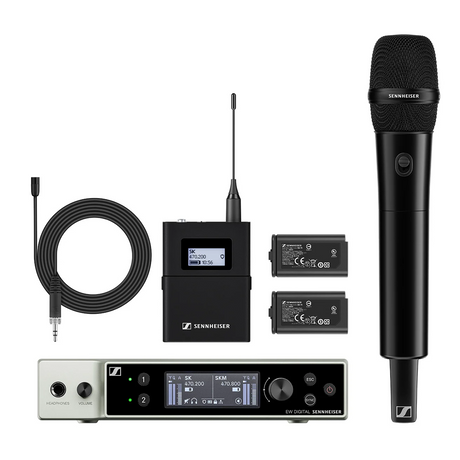 Sennheiser EW-DX MKE 2/835-S Wireless Dual Handheld and Lavalier System - R1-9 - Mint, Open Box