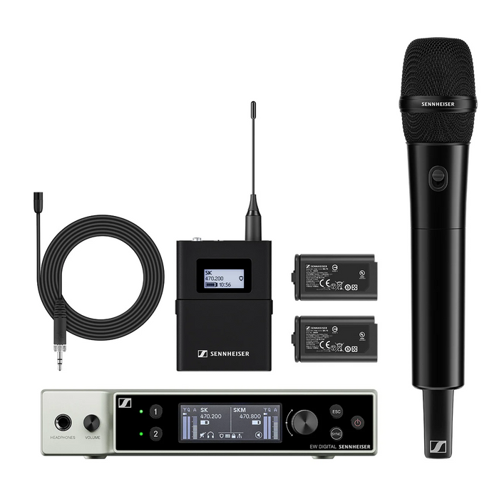 Sennheiser EW-DX MKE 2/835-S Wireless Dual Handheld and Lavalier System - R1-9