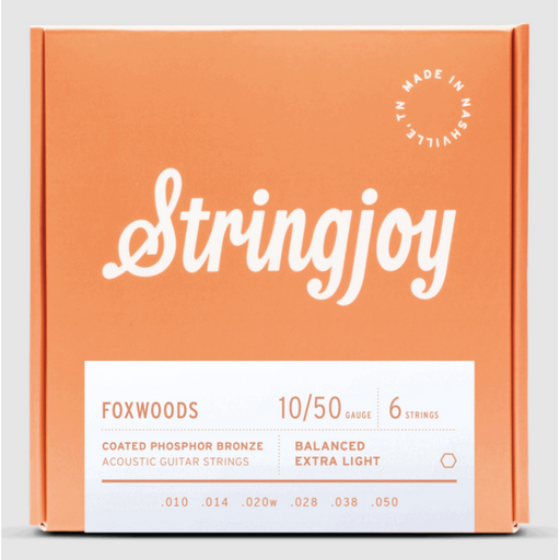 Stringjoy Foxwoods 10-50 Coated Phosphor Bronze Electric Guitar Strings - Extra Light Gauge