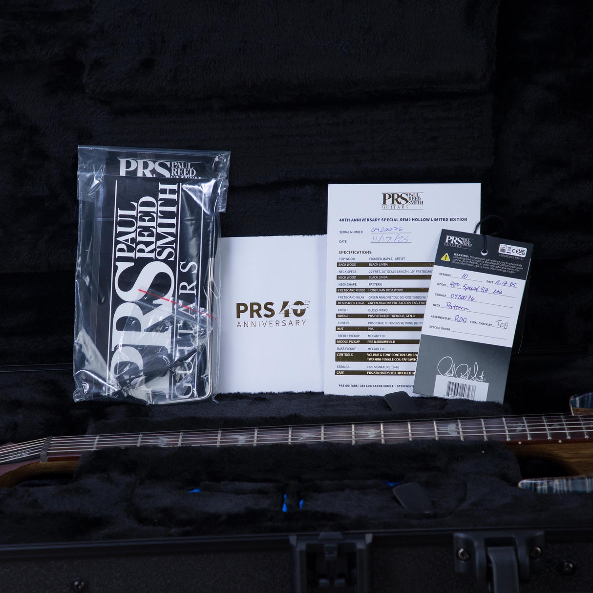 PRS 40th Anniversary Limited Edition Special Semi-Hollow Electric Guitar - Faded Whale Blue With Natural Back - #250420076