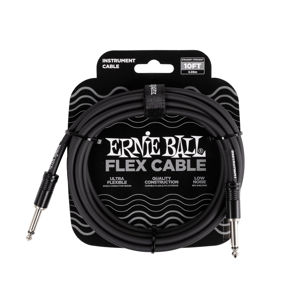Ernie Ball 10 Feet Flex Instrument Cable Straight/Straight - Black