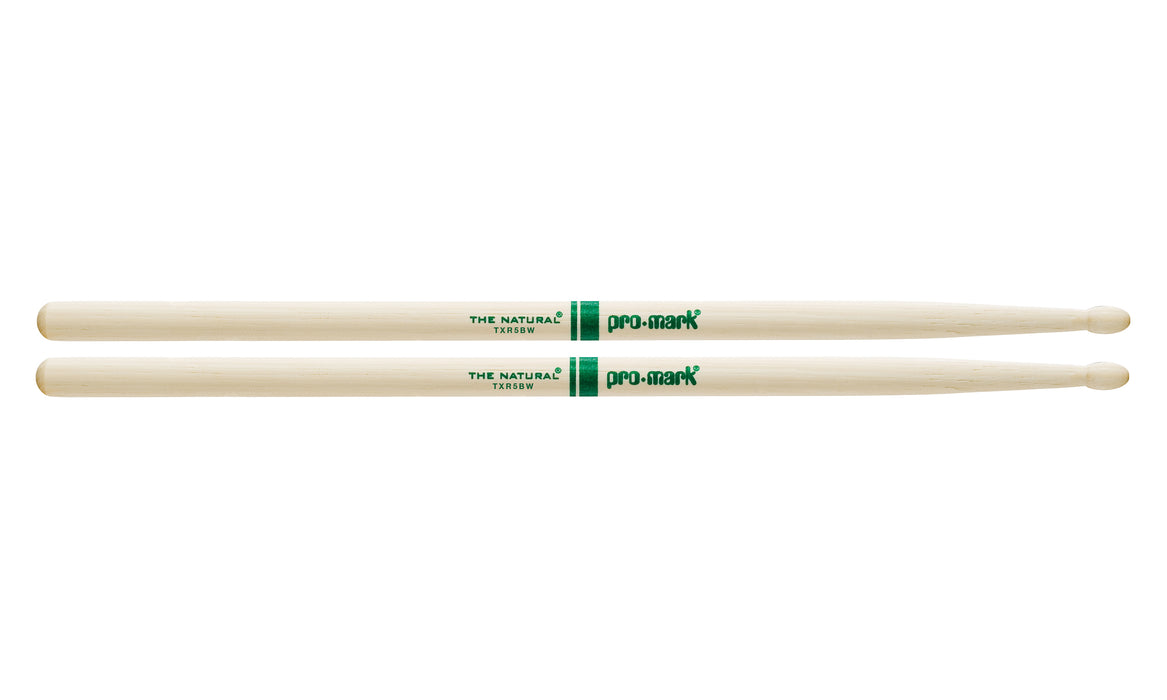 Promark TXR5BW Hickory 5B The Natural Wood Tip drumstick