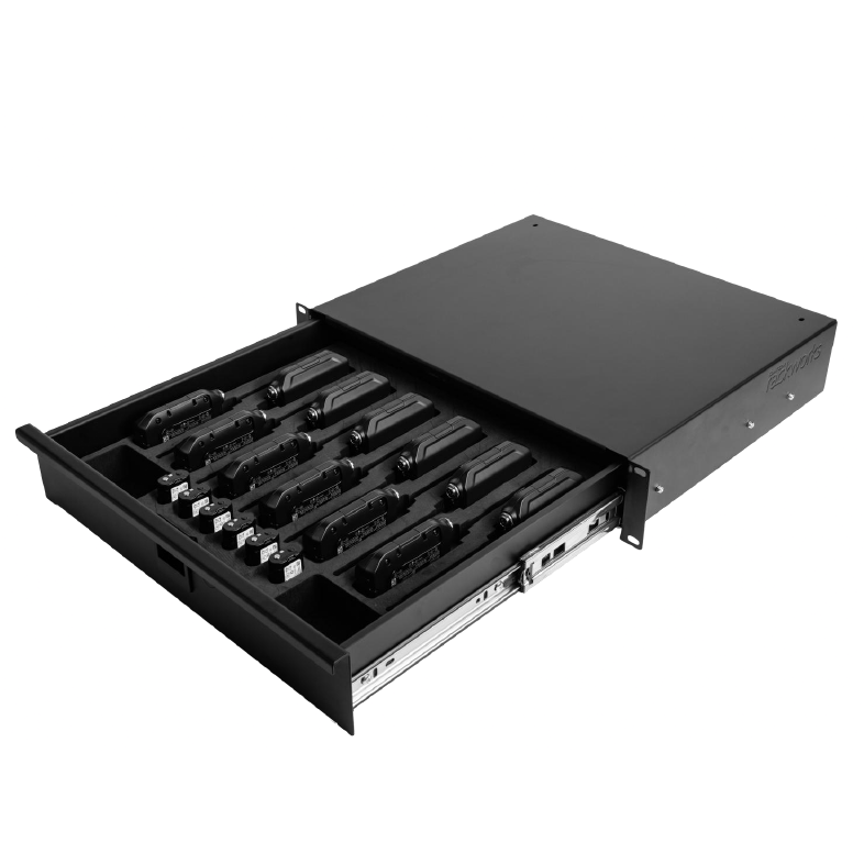 Gator GRW-DRWBDYPK12 2U Rack Drawer for 12 Wireless Body Packs
