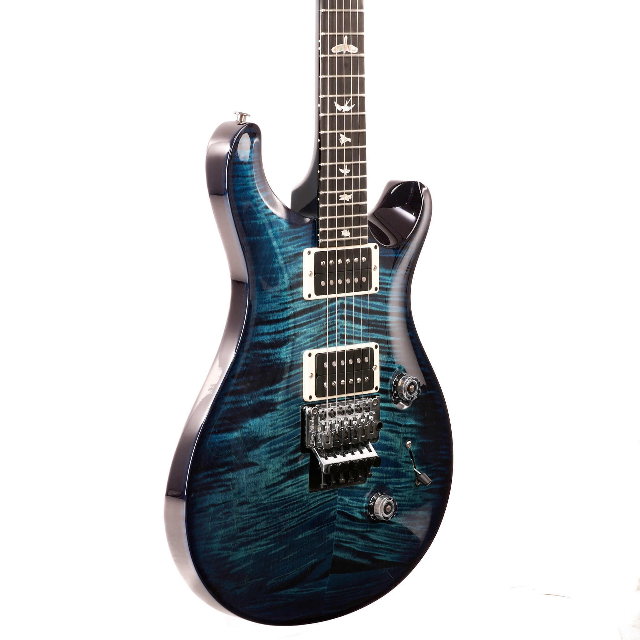PRS Custom 24 10-Top Floyd Rose Electric Guitar - Blue Matteo