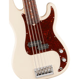 Fender American Professional Precision V 5-String Electric Bass Guitar, Rosewood Fingerboard - Olympic White