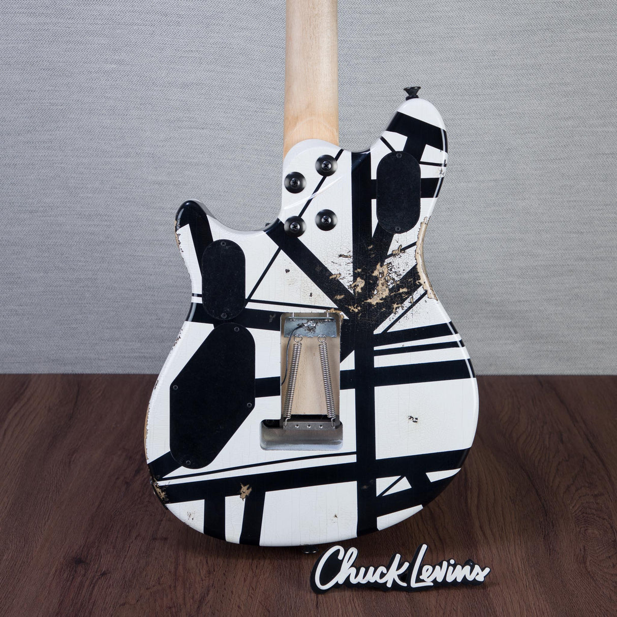 EVH Custom Shop Special Edition Wolfgang Stripes Electric Guitar - White/Black Stripes - #WG17574A