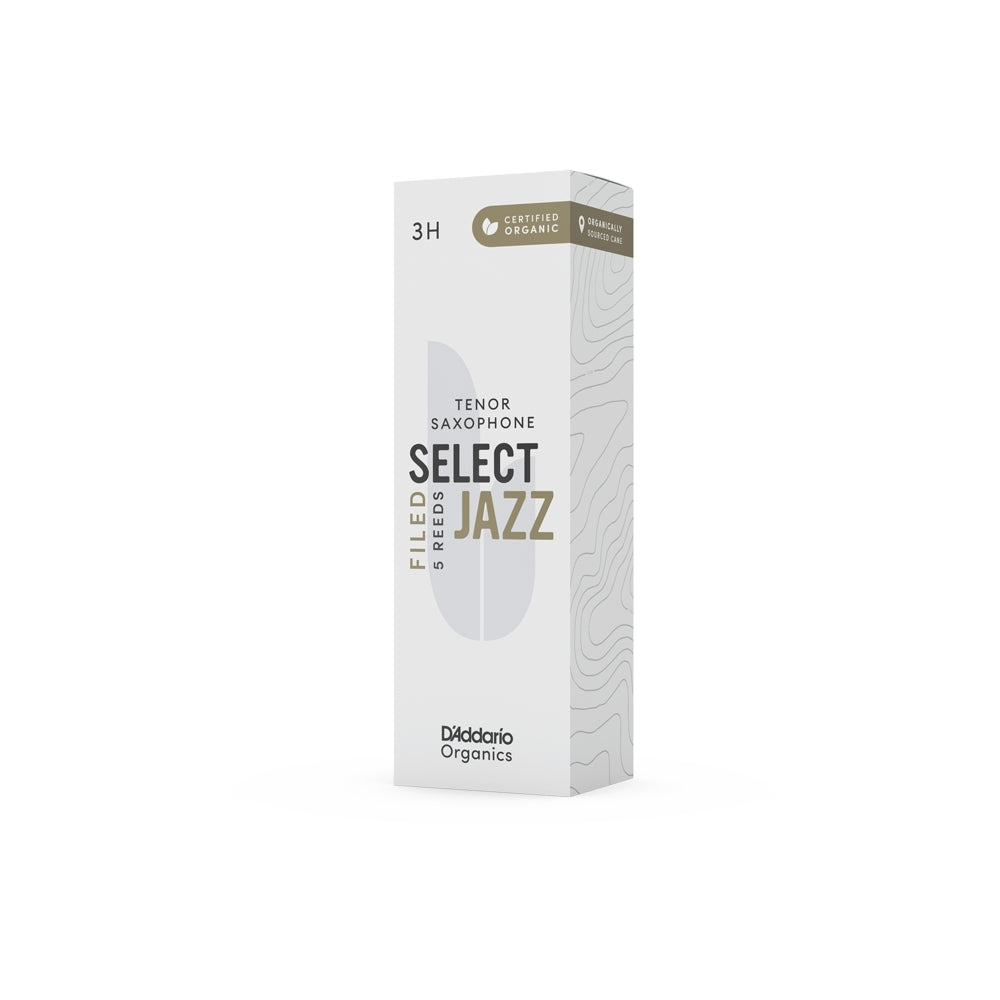 D'Addario Organic Select Jazz Filed Tenor Saxophone Reeds Strength 3 Hard 5-Pack