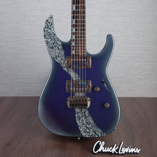 ESP 2022 Exhibition M-II CTM NT Electric Guitar - Purple Resin With Metallic Silver Burst - #E6061212