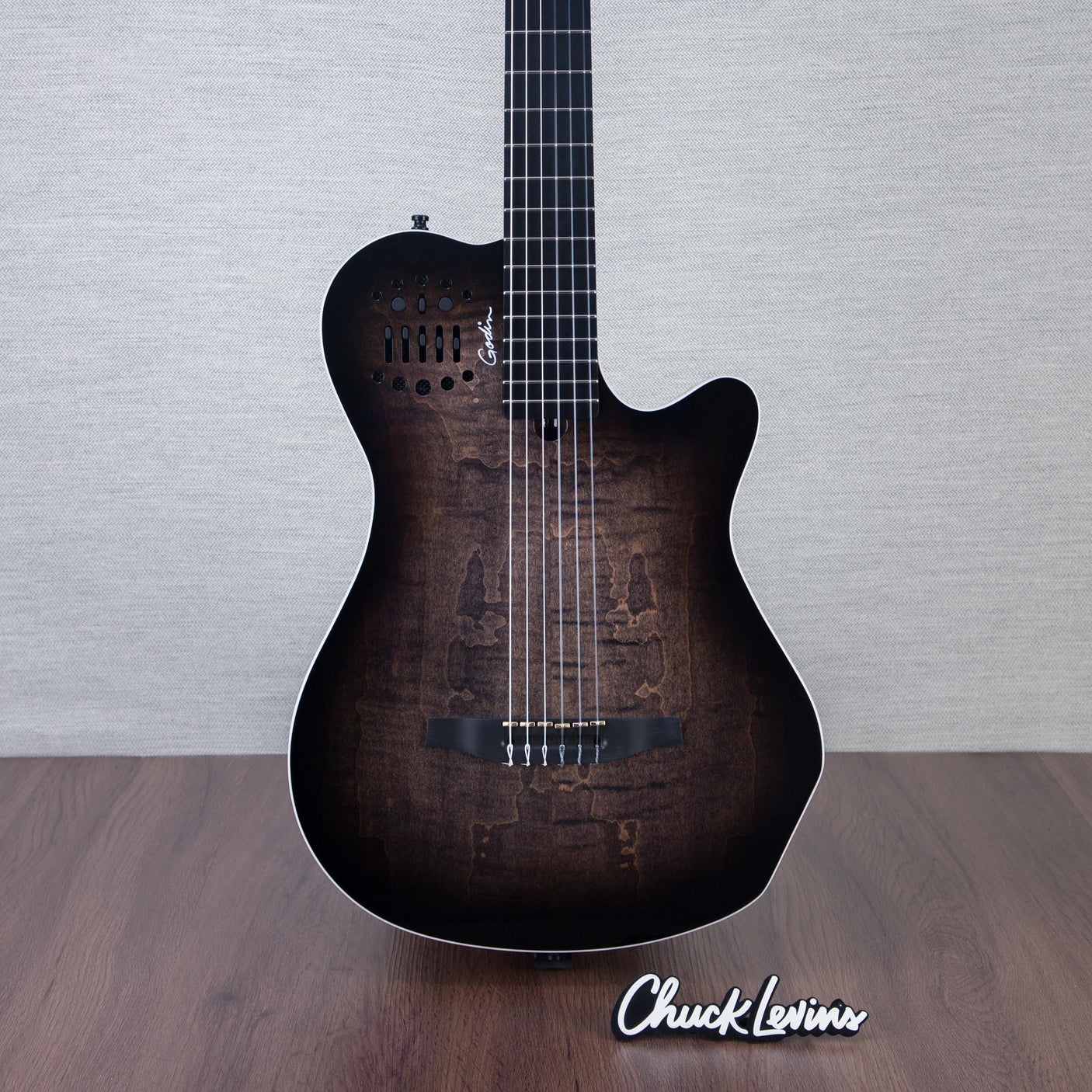Godin MultiAc Grand Concert SA Nylon String Acoustic-Electric Guitar - Trans Black - CHUCKSCLUSIVE - #25313103
