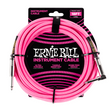 Ernie Ball P06083 Braided Straight to Right Angle Instrument Cable - 18-Foot Neon Pink